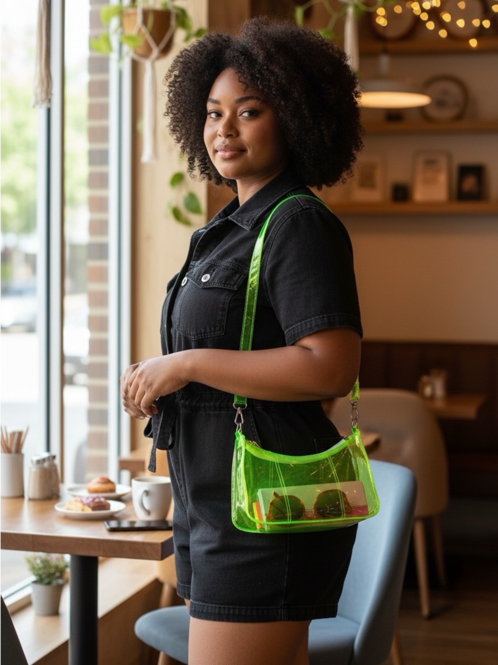 Neon Yellow Clear Jelly Event Shoulder Bag - Picture 2 of 11